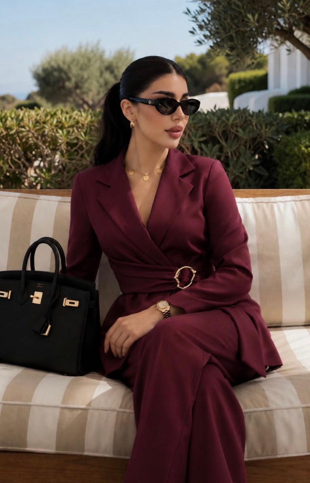 JNJA Merlot Wrap Suit